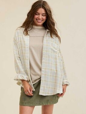Aerie Anytime fave Flannel button down shirt M
